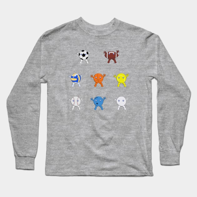 Funny Sports Balls Long Sleeve T-Shirt by DiegoCarvalho